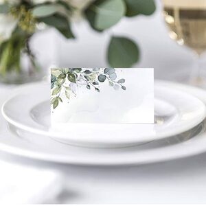 Bliss Collections Greenery Watercolor Scored for Easy Folding, 50 Pack, 2 x 3.5”